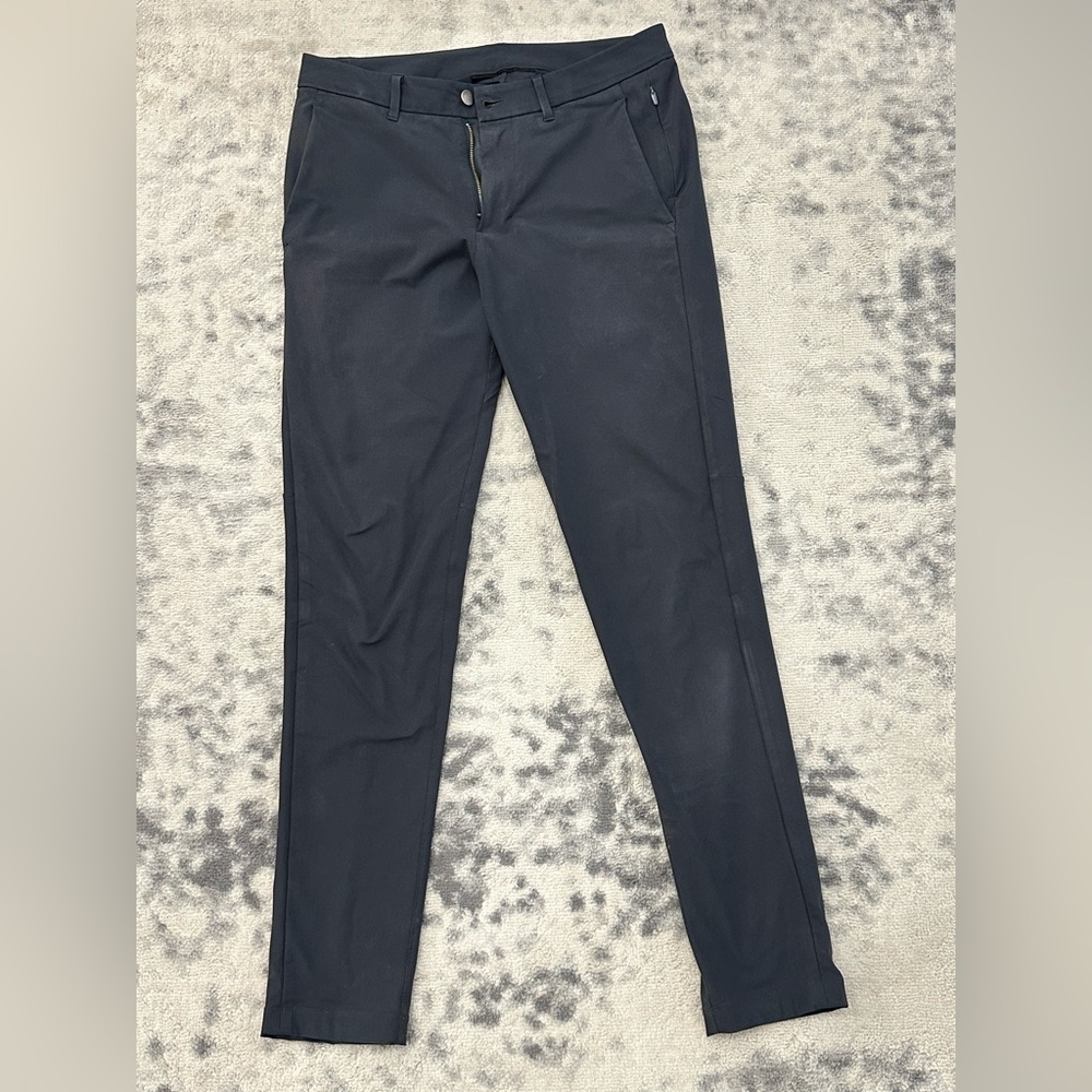 Lululemon ABC Skinny-Fit Warpstreme Trousers Pants Size 32x32 in Obsidian